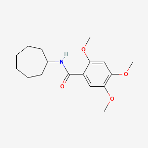 molecular formula C17H25NO4 B5800307 N-cycloheptyl-2,4,5-trimethoxybenzamide 