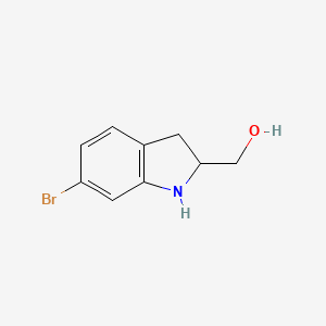 molecular formula C9H10BrNO B580043 (6-bromo-2,3-dihydro-1H-indol-2-yl)methanol CAS No. 1391330-96-3