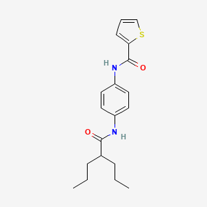molecular formula C19H24N2O2S B5800539 N-{4-[(2-propylpentanoyl)amino]phenyl}thiophene-2-carboxamide 