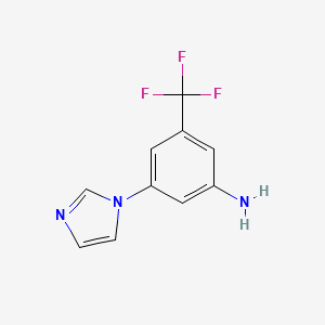 molecular formula C10H8F3N3 B580054 3-(1H-Imidazol-1-YL)-5-(trifluoromethyl)aniline CAS No. 943320-48-7
