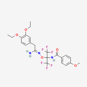 molecular formula C23H25F6N3O5 B5800559 N-(2-{[(Z)-[1-AMINO-2-(3,4-DIETHOXYPHENYL)ETHYLIDENE]AMINO]OXY}-1,1,1,3,3,3-HEXAFLUOROPROPAN-2-YL)-4-METHOXYBENZAMIDE 