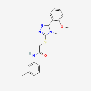 molecular formula C20H22N4O2S B5800673 N-(3,4-dimethylphenyl)-2-{[5-(2-methoxyphenyl)-4-methyl-4H-1,2,4-triazol-3-yl]sulfanyl}acetamide 