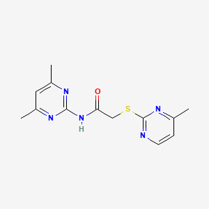 molecular formula C13H15N5OS B5800710 N-(4,6-dimethyl-2-pyrimidinyl)-2-[(4-methyl-2-pyrimidinyl)sulfanyl]acetamide 