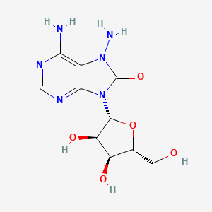 molecular formula C10H14N6O5 B580072 6,7-diamino-9-[(2R,3R,4S,5R)-3,4-dihydroxy-5-(hydroxymethyl)oxolan-2-yl]purin-8-one CAS No. 19029-68-6