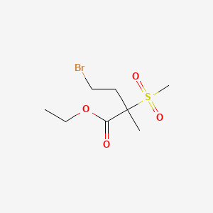 molecular formula C8H15BrO4S B580074 Ethyl 4-bromo-2-methyl-2-(methylsulfonyl)butanoate CAS No. 1312478-47-9