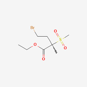 molecular formula C8H15BrO4S B580075 (R)-ethyl 4-bromo-2-methyl-2-(methylsulfonyl)butanoate CAS No. 1312478-48-0