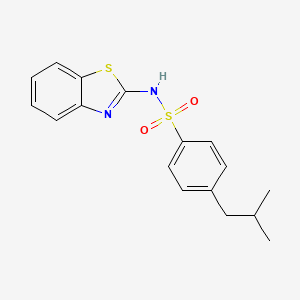 molecular formula C17H18N2O2S2 B5800791 N-(1,3-benzothiazol-2-yl)-4-(2-methylpropyl)benzenesulfonamide 