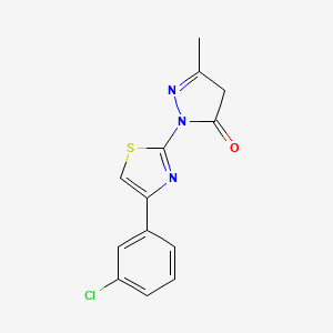 molecular formula C13H10ClN3OS B5800876 2-[4-(3-chlorophenyl)-1,3-thiazol-2-yl]-5-methyl-4H-pyrazol-3-one 