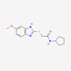 molecular formula C15H19N3O2S B5800921 N~1~-CYCLOPENTYL-2-[(5-METHOXY-1H-1,3-BENZIMIDAZOL-2-YL)SULFANYL]ACETAMIDE 