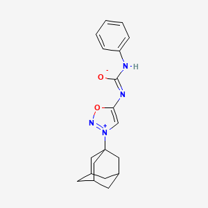 molecular formula C19H22N4O2 B5800999 N'-[3-(1-adamantyl)oxadiazol-3-ium-5-yl]-N-phenylcarbamimidate 
