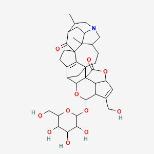 7-(Hydroxymethyl)-17,21-dimethyl-9-[3,4,5-trihydroxy-6-(hydroxymethyl)oxan-2-yl]oxy-4,10-dioxa-23-azadecacyclo[14.11.1.11,12.12,5.116,20.02,11.013,28.017,25.018,23.08,31]hentriaconta-6,13(28)-diene-3,29-dione