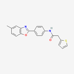 molecular formula C20H16N2O2S B5801152 N-[4-(5-methyl-1,3-benzoxazol-2-yl)phenyl]-2-(thiophen-2-yl)acetamide 