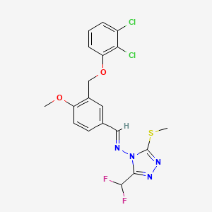molecular formula C19H16Cl2F2N4O2S B5801194 N-[(E)-{3-[(2,3-dichlorophenoxy)methyl]-4-methoxyphenyl}methylidene]-3-(difluoromethyl)-5-(methylsulfanyl)-4H-1,2,4-triazol-4-amine 