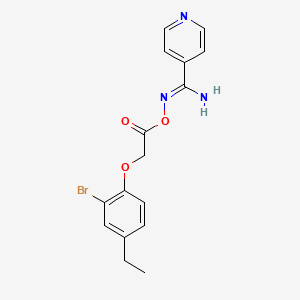 molecular formula C16H16BrN3O3 B5801251 N'-{[2-(2-bromo-4-ethylphenoxy)acetyl]oxy}pyridine-4-carboximidamide 