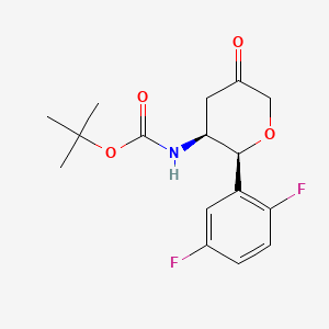 molecular formula C16H19F2NO4 B580131 Tert-butyl ((2S,3S)-2-(2,5-difluorophenyl)-5-oxotetrahydro-2H-pyran-3-yl)carbamate CAS No. 1456616-44-6