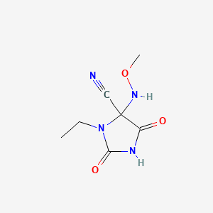 molecular formula C7H10N4O3 B580137 3-Ethyl-4-(methoxyamino)-2,5-dioxoimidazolidine-4-carbonitrile CAS No. 644972-55-4