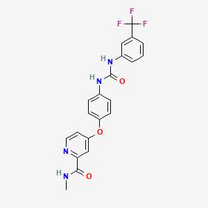 molecular formula C21H17F3N4O3 B580140 N-methyl-4-(4-(3-(3-(trifluoromethyl)phenyl)ureido)phenoxy)picolinamide CAS No. 1285533-84-7
