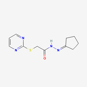 molecular formula C11H14N4OS B5801492 N-(cyclopentylideneamino)-2-pyrimidin-2-ylsulfanylacetamide 