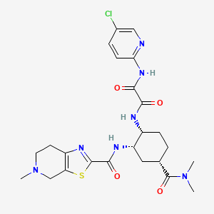 molecular formula C24H30ClN7O4S B580151 N1-(5-Chloropyridin-2-yl)-N2-((1R,2S,4S)-4-(dimethylcarbamoyl)-2-(5-methyl-4,5,6,7-tetrahydrothiazolo[5,4-c]pyridine-2-carboxamido)cyclohexyl)oxalamide CAS No. 1255529-25-9