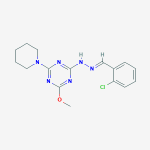 molecular formula C16H19ClN6O B5801513 N-[(E)-(2-chlorophenyl)methylideneamino]-4-methoxy-6-piperidin-1-yl-1,3,5-triazin-2-amine 