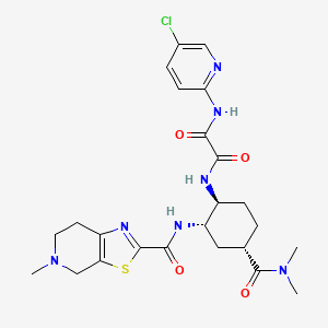 molecular formula C24H30ClN7O4S B580152 N1-(5-Chloropyridin-2-yl)-N2-((1S,2S,4S)-4-(dimethylcarbamoyl)-2-(5-methyl-4,5,6,7-tetrahydrothiazolo[5,4-c]pyridine-2-carboxamido)cyclohexyl)oxalamide CAS No. 1255529-27-1