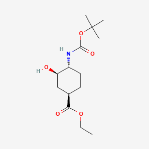 (1R,3R,4R)-ethyl 4-(tert-butoxycarbonylamino)-3-hydroxycyclohexanecarboxylate