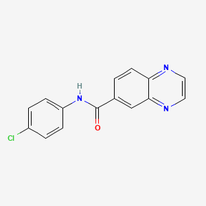 molecular formula C15H10ClN3O B5801630 N-(4-chlorophenyl)quinoxaline-6-carboxamide 