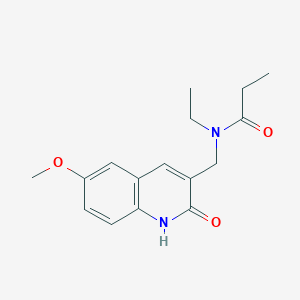 molecular formula C16H20N2O3 B5801640 N-ethyl-N-[(6-methoxy-2-oxo-1H-quinolin-3-yl)methyl]propanamide 