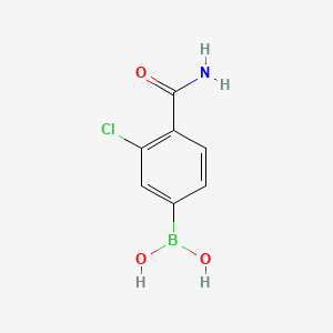 molecular formula C7H7BClNO3 B580175 (4-Carbamoyl-3-chlorophenyl)boronic acid CAS No. 850589-52-5
