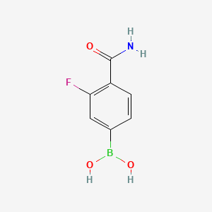 molecular formula C7H7BFNO3 B580176 (4-Carbamoyl-3-fluorophenyl)boronic acid CAS No. 874288-39-8
