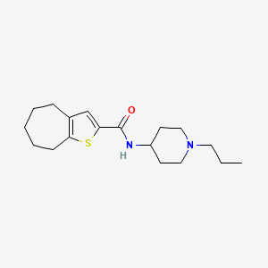 molecular formula C18H28N2OS B5801760 N-(1-PROPYLPIPERIDIN-4-YL)-4H5H6H7H8H-CYCLOHEPTA[B]THIOPHENE-2-CARBOXAMIDE 