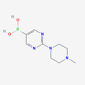 molecular formula C9H15BN4O2 B580177 2-(4-Methylpiperazino)pyrimidine-5-boronic acid CAS No. 1256355-29-9