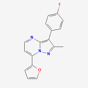 molecular formula C17H12FN3O B5801895 3-(4-Fluorophenyl)-7-(furan-2-yl)-2-methylpyrazolo[1,5-a]pyrimidine 