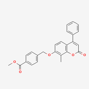 molecular formula C25H20O5 B5801912 Methyl 4-[(8-methyl-2-oxo-4-phenylchromen-7-yl)oxymethyl]benzoate CAS No. 6238-88-6