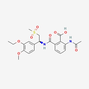 2-Acetamido-6-[[(1S)-1-(3-ethoxy-4-methoxyphenyl)-2-methylsulfonylethyl]carbamoyl]benzoic acid