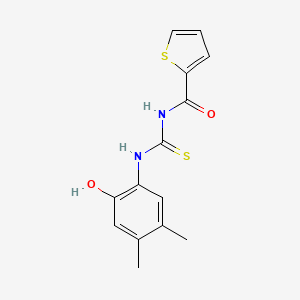 molecular formula C14H14N2O2S2 B5802209 N-[(2-hydroxy-4,5-dimethylphenyl)carbamothioyl]thiophene-2-carboxamide 