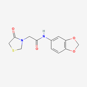molecular formula C12H12N2O4S B5802236 N-(1,3-benzodioxol-5-yl)-2-(4-oxo-1,3-thiazolidin-3-yl)acetamide 