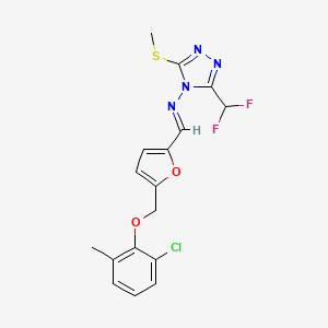 molecular formula C17H15ClF2N4O2S B5802335 N-((E)-1-{5-[(2-CHLORO-6-METHYLPHENOXY)METHYL]-2-FURYL}METHYLIDENE)-N-[3-(DIFLUOROMETHYL)-5-(METHYLSULFANYL)-4H-1,2,4-TRIAZOL-4-YL]AMINE 