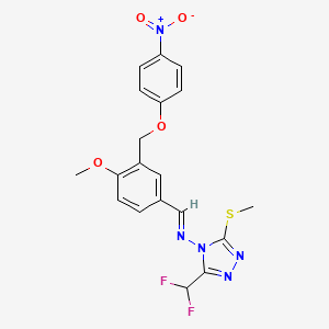 molecular formula C19H17F2N5O4S B5802392 N-[3-(DIFLUOROMETHYL)-5-(METHYLSULFANYL)-4H-1,2,4-TRIAZOL-4-YL]-N-((E)-1-{4-METHOXY-3-[(4-NITROPHENOXY)METHYL]PHENYL}METHYLIDENE)AMINE 