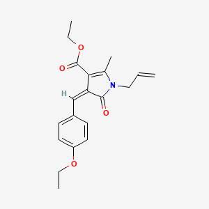 molecular formula C20H23NO4 B5802403 ethyl (4Z)-4-(4-ethoxybenzylidene)-2-methyl-5-oxo-1-(prop-2-en-1-yl)-4,5-dihydro-1H-pyrrole-3-carboxylate 