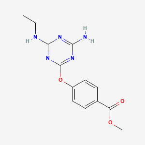 molecular formula C13H15N5O3 B5802404 methyl 4-{[4-amino-6-(ethylamino)-1,3,5-triazin-2-yl]oxy}benzoate 