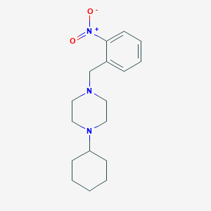 molecular formula C17H25N3O2 B5802616 1-Cyclohexyl-4-[(2-nitrophenyl)methyl]piperazine 