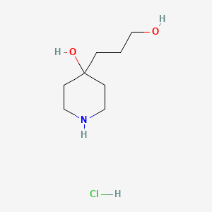 molecular formula C8H18ClNO2 B580277 4-(3-Hydroxypropyl)piperidin-4-ol hydrochloride CAS No. 884535-06-2