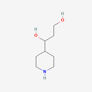 molecular formula C8H17NO2 B580278 1-(哌啶-4-基)丙烷-1,3-二醇 CAS No. 848070-11-1