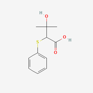 molecular formula C11H14O3S B580288 3-Hydroxy-3-methyl-2-(phenylsulfanyl)butanoic acid CAS No. 40648-66-6