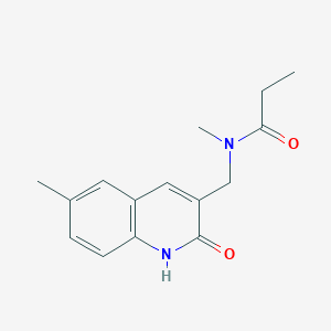 molecular formula C15H18N2O2 B5802914 N-[(2-hydroxy-6-methyl-3-quinolinyl)methyl]-N-methylpropanamide 