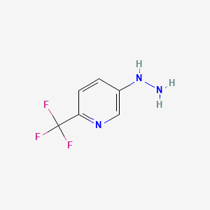 molecular formula C6H6F3N3 B580293 5-Hydrazinyl-2-(trifluoromethyl)pyridine CAS No. 1035173-53-5
