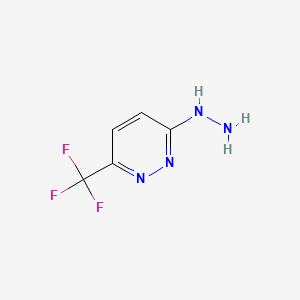 molecular formula C5H5F3N4 B580294 3-Hydrazinyl-6-(trifluoromethyl)pyridazine CAS No. 1161005-11-3