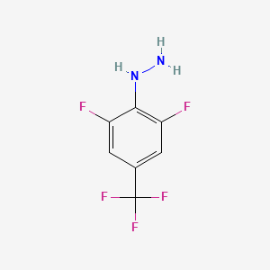 molecular formula C7H5F5N2 B580295 (2,6-Difluoro-4-trifluoromethyl-phenyl)-hydrazine CAS No. 856226-47-6