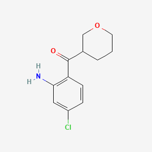 molecular formula C12H14ClNO2 B580306 5-Chloro-2-(oxane-3-carbonyl)aniline CAS No. 1702437-90-8